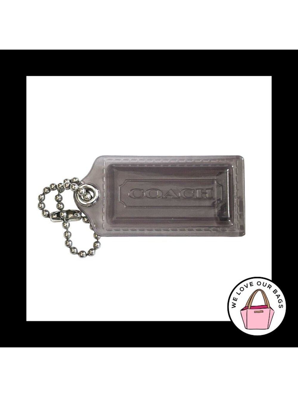 Rare COACH POPPY Hang Tag Acrylic Plastic Lucite Small Bag Charm Keychain Fob